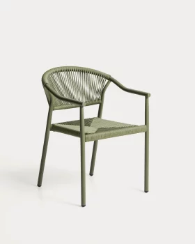 Штабелируемый уличный стул Livadia зеленый алюминий 55X61X76 CM