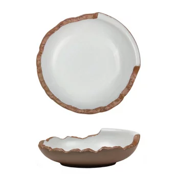 Салатник 650 мл d 22,5 см h6,5 см Crush White Matt New Brown Taiga P.L. [1]