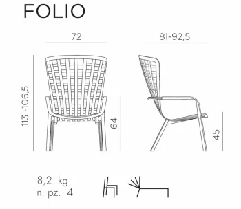 Кресло с пуфом Folio Poggio 72X81X113 / 49X42X44 CM