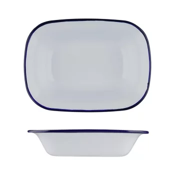 Блюдо для подачи 19,5*14 см h4,5 см 520 мл Blue Rim эмалированая сталь SUNNEX [1]