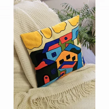Подушка декоративная "Домики" с наполнителем 45X45 CM