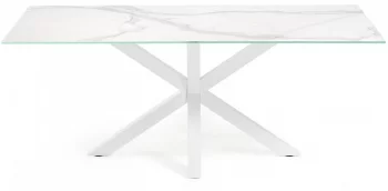 Стол Arya 200X100X77 CM белые ножки керамическая столешница под мрамор
