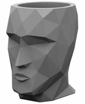 Кашпо в форме головы Adan Nano 13X17X18 CM тёмно-серое