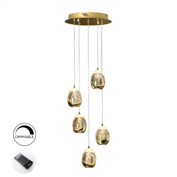 Люстра Rocio LED 5L DIM золотая 30X30X80 CM