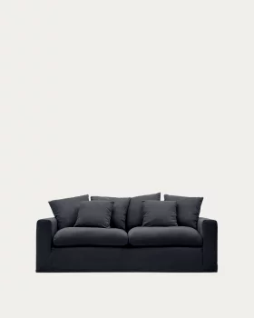 Чехол для 3-местного дивана Nora из льна и хлопка, антрацитово-серый 240X104X68 CM