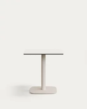Уличный стол Dina белый с металлической ножкой в белой окраске 68X68X70 CM