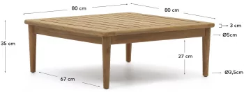 Журнальный столик из тика Portitxol 80X80X35 CM