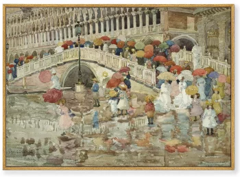 Постер на холсте Umbrellas in the Rain 105X75 CM