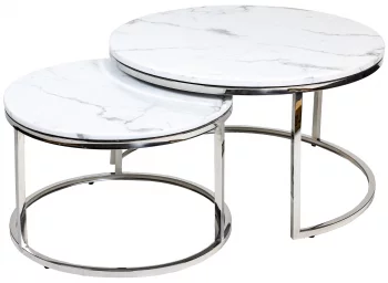 Столики Silvy Marble 80X80X43 / 72X72X39 CM
