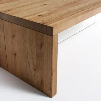 Журнальный стол из дуба и закалённого стекла Triss 120X70X38 CM