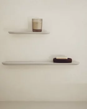 Набор из 2 МДФ полок Arely с бежевым лакированным покрытием 55X10X1.5 CM