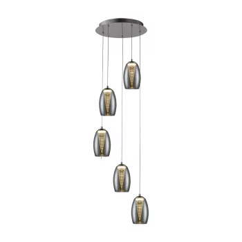 Подвесной светильник Nebula LED 5L хром 38X38X130 CM