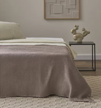 Покрывало вафельное из хлопка Essential 230X250 CM серо-бежевого цвета
