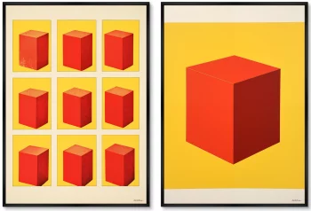 Набор из двух постеров на холсте Colors and shape space 75X105 / 75X105 CM