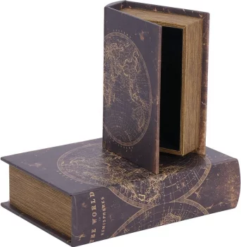 Набор шкатулок в виде книг World 27X7X33 / 25X5X25 CM