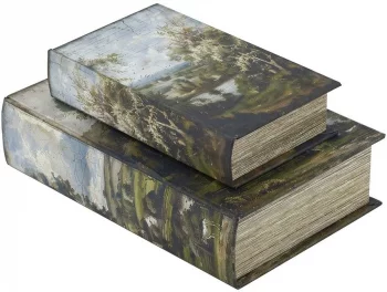 Набор из двух шкатулок в виде книг Bedivere 18X7X27 / 13X5X22 CM