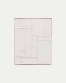 Картина из белого льна с геометрическим рисунком Klis 80X100 CM