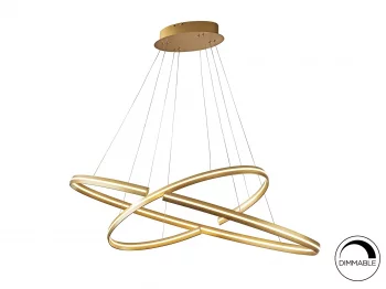 Подвесной светодиодный светильник Elipse золотой большой DIM BLUETOOTH 120X60X105 CM