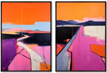 Набор из двух постеров на холсте Lines of the Heat 75X105 / 75X105 CM
