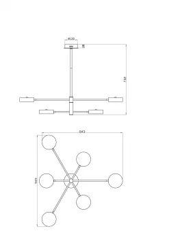 Люстра Тибо FR6048CL-L6GR 94.9X84.3X73.2 CM