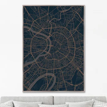 Постер на холсте Underground geometry of Moscow 75X105 CM