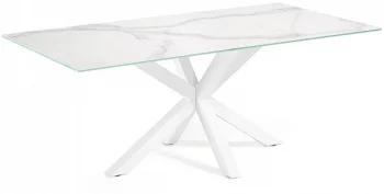 Стол Arya 160X90X78 CM белые ножки белая керамическая столешница