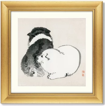 Постер Black and white puppies 61X61 CM