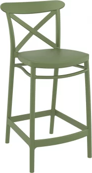 Стул пластиковый полубарный Cross Bar 45X50X96 CM зелёный
