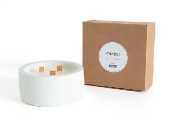 Ароматическая свеча Omini в сером бетонном стакане Малина и зелень 13X13X6 CM
