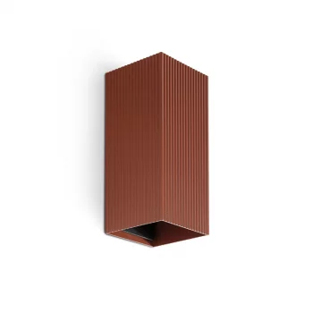 Настенный светильник LUNE квадратный терракотовый с рифлением 2xGU10 15.5X8X6.5 CM