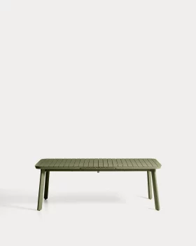 Раздвижной садовый стол Izola из алюминия с зелёной отделкой 220X100X78 CM