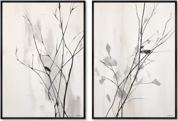 Набор из двух репродукций на холсте Branches in the autumn 75X105 / 75X105 CM