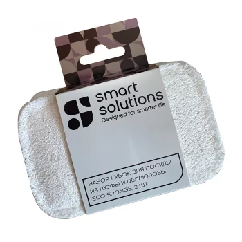 Набор губок для посуды из люфы и целлюлозы eco sponge, 2 шт.