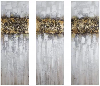 Триптих из 3-х фактурных картин Golden forest 30X90 / 30X90 / 30X90 CM