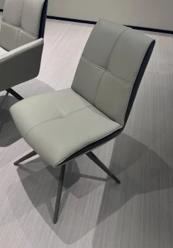 Поворотный стул VIGGE из экокожи, бежевый, чёрный каркас 60X64X90 CM