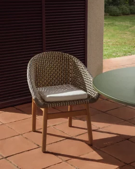 Стул Olbia из синтетического ротанга и массива тика FSC 100% 60X60X77 CM