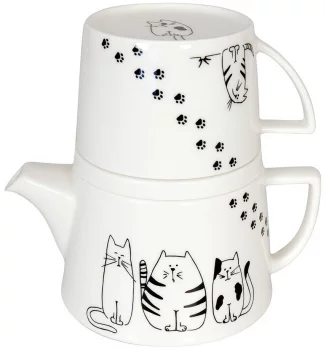 Чайник заварочный с кружкой Funny Cats 650 / 650 ml