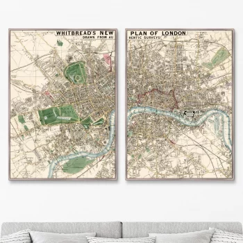 Диптих Plan of London drawn 75X105 / 75X105 CM