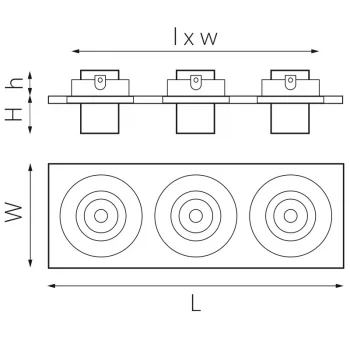 Встраиваемый светильник Intero 25X9X3 CM