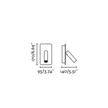 Черный настенный светильник для чтения Suau USB C LED 3W 14X9.7X17 CM