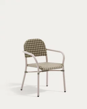Штабелируемый стул Tuccia из алюминия и синтетического ротанга 60X57X84 CM