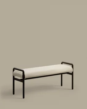 Скамья Macaret со съемным чехлом из массива дуба с черной отделкой 120X38X50 CM
