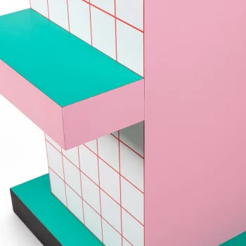 Вспомогательный столик Supersidetable Red Grid 48X42X55 CM