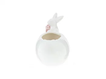 Конфетница Зайчик с розовым бантиком 11X7X9 CM