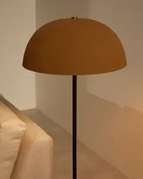 Напольный светильник Nibla из чёрного металла с плафоном под терракоту 46X46X140 CM