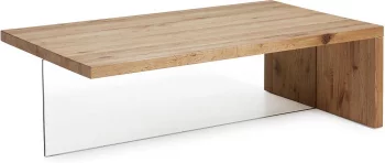 Журнальный стол из дуба и закалённого стекла Triss 120X70X38 CM