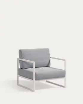 Уличное кресло Comova синего и белого цвета из алюминия 78X85X85 CM