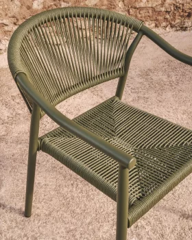 Штабелируемый уличный стул Livadia зеленый алюминий 55X61X76 CM