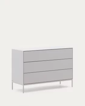Комод с 3 ящиками Vedrana из лакированного МДФ белого цвета 110X75 CM
