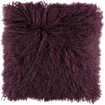 Подушка из меха тибетской козы Tibetan 40X40 CM  Aubergine